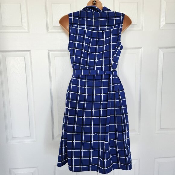 BANANA REPUBLIC FACTORY BLUE PLAID DRESS  SIZE 2 - Picture 4 of 6